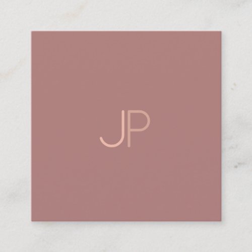 Professional Elegant Initial Letter Luxury Plain Square Business Card