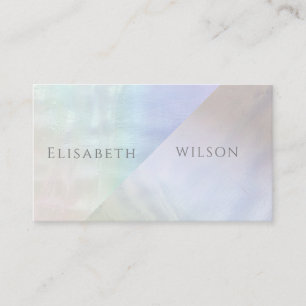 Professional elegant iridescent pearl holographic business card
