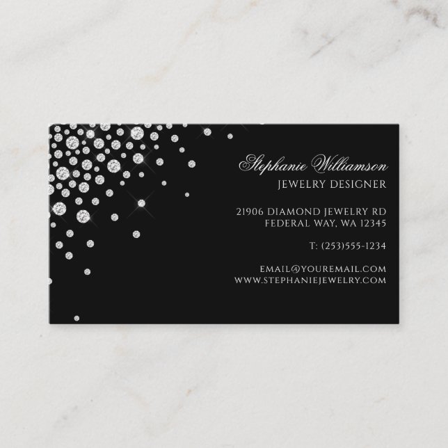 Professional Elegant Jewelry Diamond Business Card (Front)