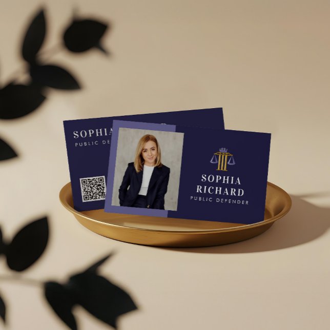 Professional Elegant Justice Scale Law Firm Photo Business Card (Professional Elegant Justice Scale Law Firm Photo Business Card)