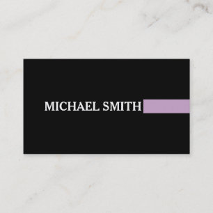 Professional Elegant Lilac Modern Plain Black Business Card