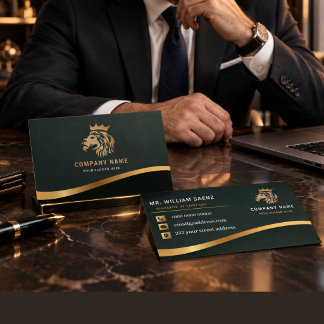 Professional Elegant Lion Logo Business Card