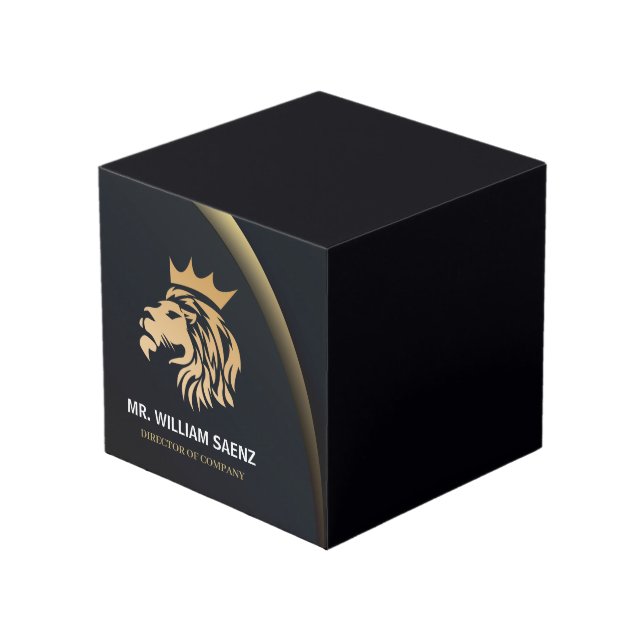 Professional Elegant Lion Logo Cube (Front Angled)