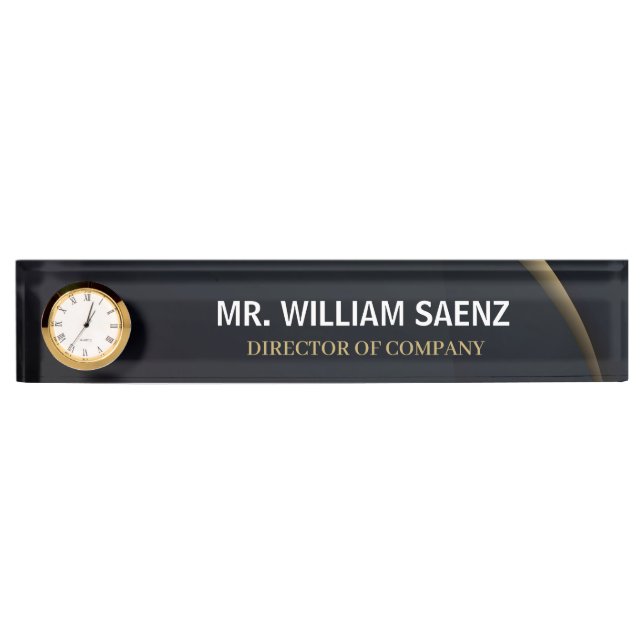  Professional Elegant Lion Logo Desk Name Plate (Front)