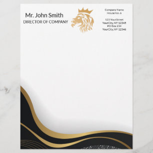 Professional Elegant Lion Logo   Letterhead