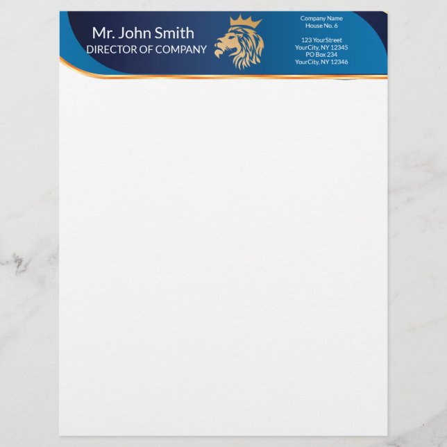  Professional Elegant Lion Logo   Letterhead (Front)
