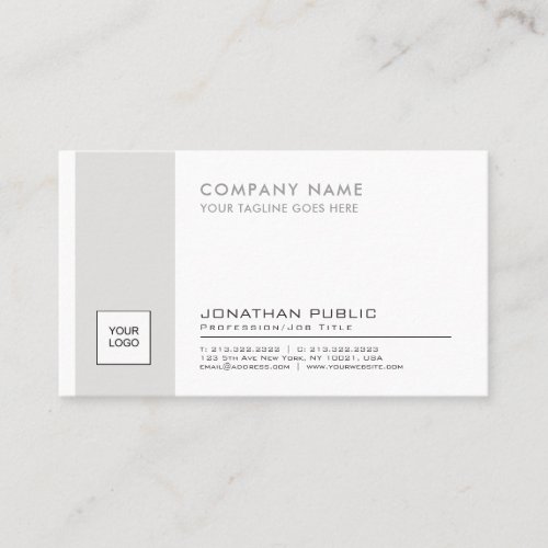 Professional Elegant Logo Plain Corporate Modern Business Card