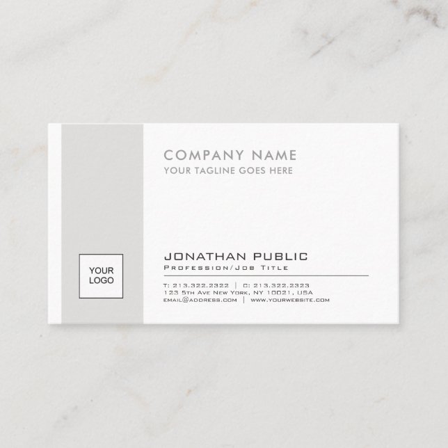 Professional Elegant Logo Plain Corporate Modern Business Card (Front)