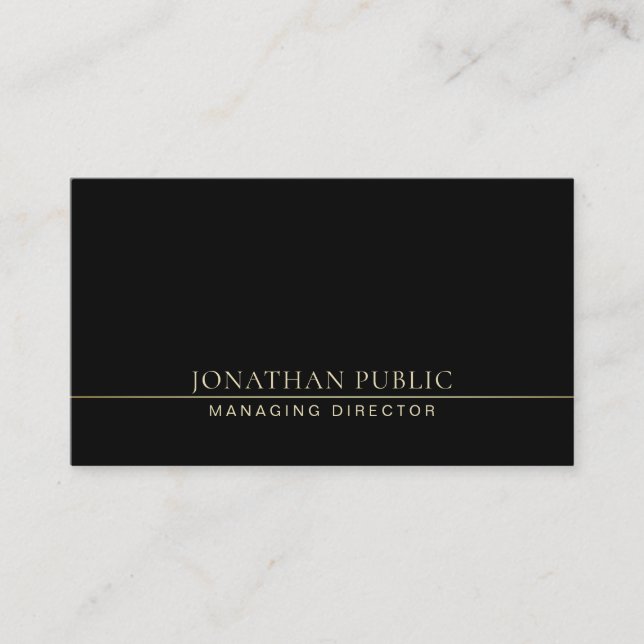 Professional Elegant Manager Director Plain Luxury Business Card (Front)