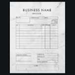Professional Elegant Marble Invoice Receipt Letterhead<br><div class="desc">Build your customer's trust with these invoice letterhead sheets that have a elegant marble background and standard text typeface. Not only are they professional and easy to read,  they have convenient sections that you can edit in the design tool.</div>