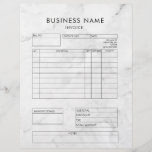 Professional Elegant Marble Invoice Receipt Letterhead<br><div class="desc">Build your customer's trust with these invoice letterhead sheets that have a elegant marble background and standard text typeface. Not only are they professional and easy to read,  they have convenient sections that you can edit in the design tool.</div>
