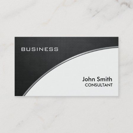 Professional Elegant Metal Black White Groupon Business Card