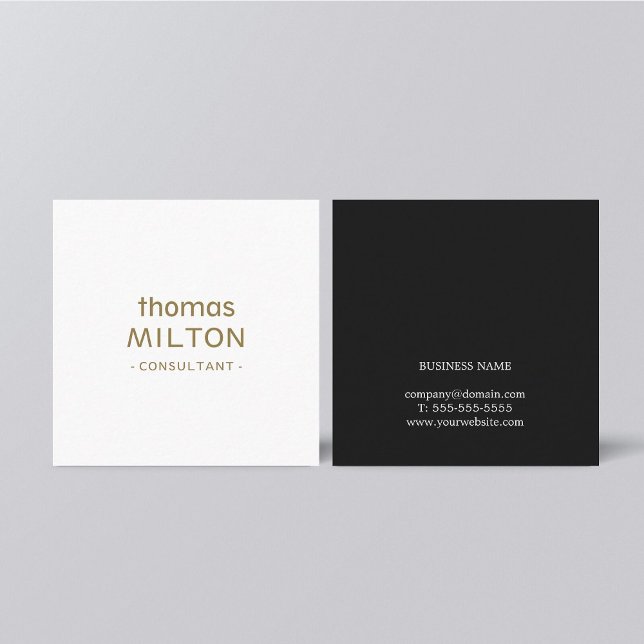 Professional Elegant Minimalist Consultant Square Business Card (Creator Uploaded)