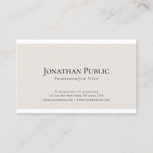 Professional Elegant Minimalist Design Modern Luxe Business Card