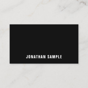 Professional Elegant Minimalist Modern B&W Plain Business Card