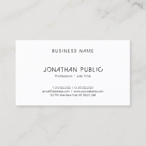 Professional Elegant Minimalist Modern Simple Business Card