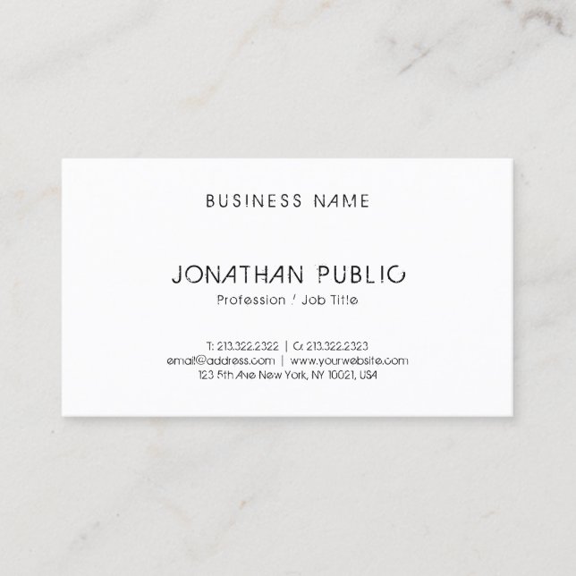 Professional Elegant Minimalist Modern Simple Business Card (Front)