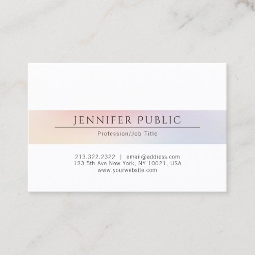 Professional Elegant Minimalist Plain Modern Color Business Card