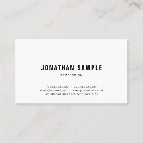 Professional Elegant Minimalistic Modern Plain Business Card