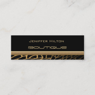 Professional elegant modern abstract leopard mini business card
