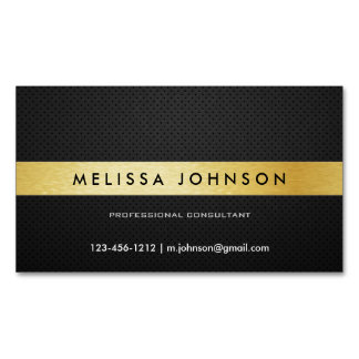 Professional Elegant Modern Black and Gold Magnetic Business Card