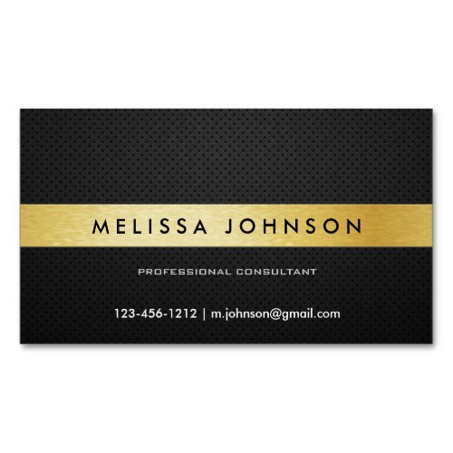 Professional Elegant Modern Black and Gold Magnetic Business Card