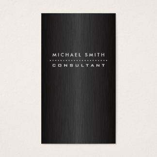 Professional Elegant Modern Black  Brushed Metal Business Card