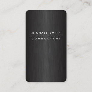 Professional Elegant Modern Black Brushed Metal Business Card
