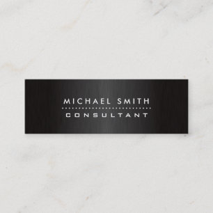 Professional Elegant Modern Black Brushed Metal Mini Business Card