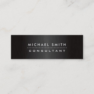 Professional Elegant Modern Black  Brushed Metal Mini Business Card