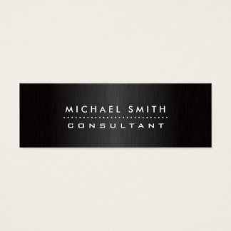 Professional Elegant Modern Black  Brushed Metal Mini Business Card
