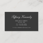 Professional Elegant Modern Black Business Card (Back)