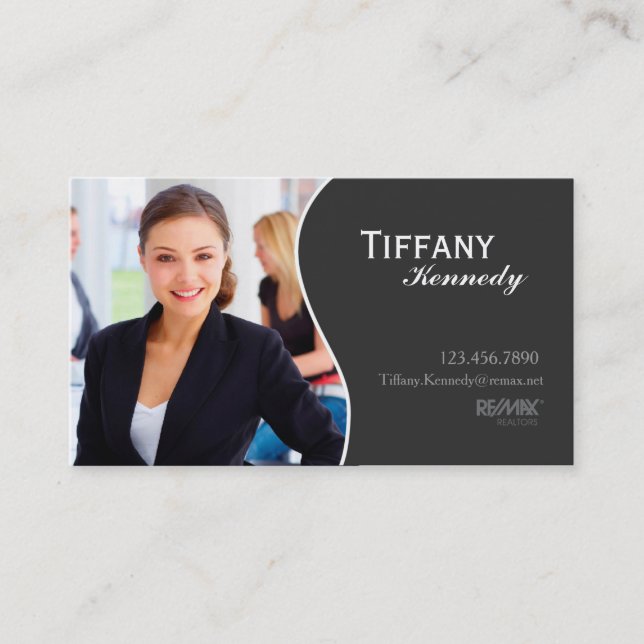 Professional Elegant Modern Black Business Card (Front)