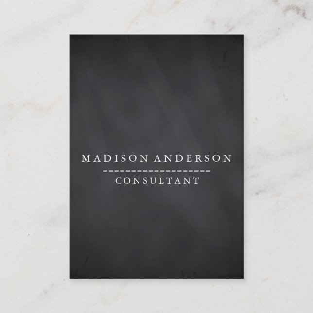 Professional Elegant Modern Black Chalk Board Business Card (Front)