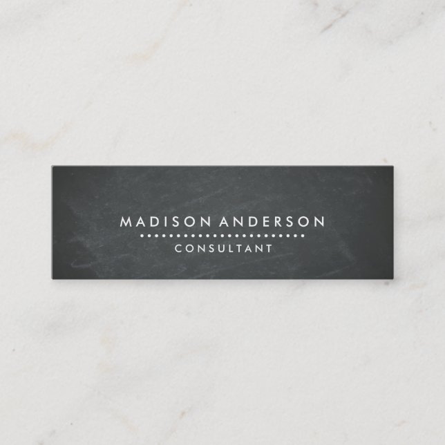 Professional Elegant Modern Black Chalk Board Mini Mini Business Card (Front)
