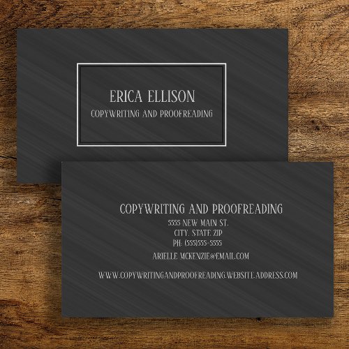 Professional Elegant Modern Black Copywriting Business Card