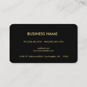 Professional Elegant Modern Black & Gold Attorney Business Card (Back)