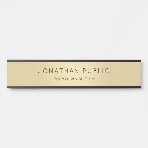 Professional Elegant Modern Black Gold Template Door Sign