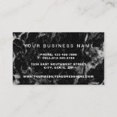 Professional Elegant Modern Black Plain Marble Business Card (Back)