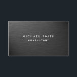 Professional Elegant Modern Black Plain Metal Business Card<br><div class="desc">Professional Elegant Modern Plain Black Brushed Metal Customizable Business Card. Ideal for Accountants,  Realtors,  Attorneys,  Real Estate Agents,  Lawyers,  Brokers and Corporate Professionals.</div>