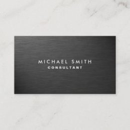 Professional Elegant Modern Black Plain Metal Business Card