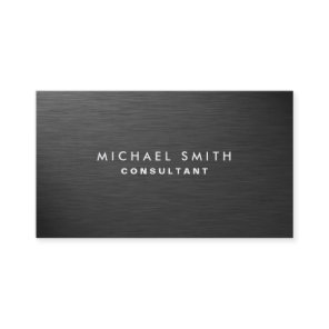 Professional Elegant Modern Black Plain Metal Business Card