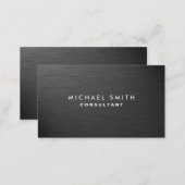Professional Elegant Modern Black Plain Metal Business Card (Front/Back)