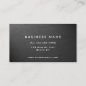 Professional Elegant Modern Black Plain Metal Business Card (Back)