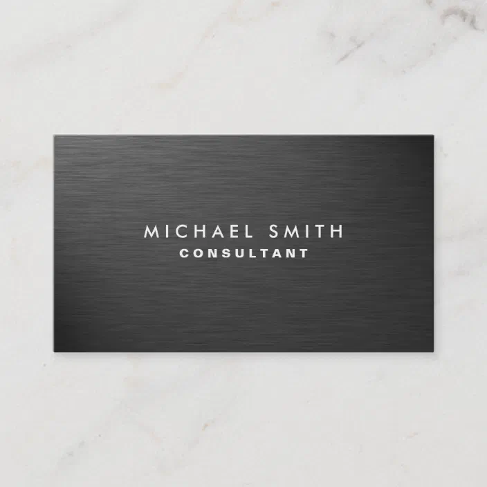 Professional Elegant Modern Black Plain Metal Business Card Zazzle Com