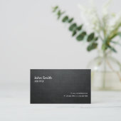 Professional Elegant Modern Black Plain Metal Business Card (Standing Front)