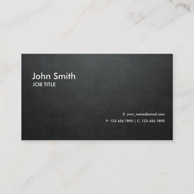 Professional Elegant Modern Black Plain Metal Business Card (Front)
