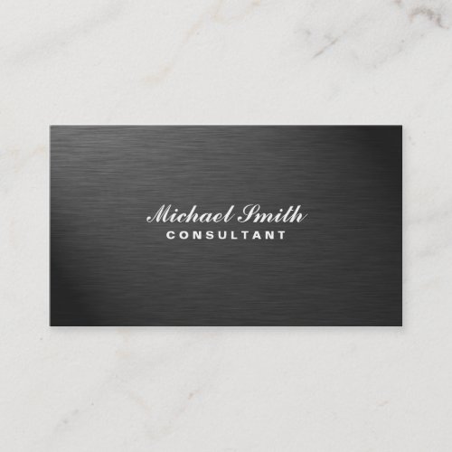 Professional Elegant Modern Black Plain Metal Business Card