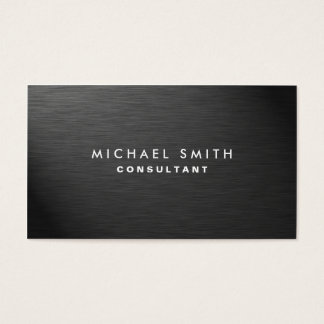 Professional Elegant Modern Black Plain Metal Business Card