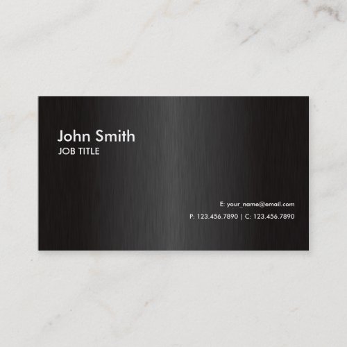 Professional Elegant Modern Black Plain Metal Business Card
